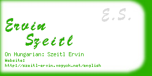 ervin szeitl business card